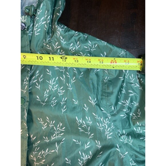 JOULES Right As Rain Jacket Size 8 Green Ditsy Waterproof Coat Hooded - Picture 9 of 15